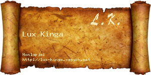 Lux Kinga névjegykártya