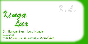 kinga lux business card